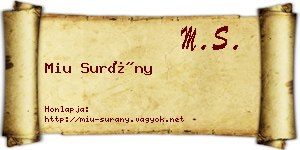 Miu Surány névjegykártya